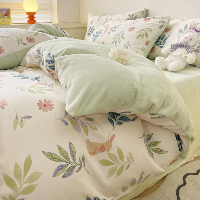 91家纺网 家纺一手货源 找家纺 晨希家居 2025A面40支全棉印花B版高克重牛奶绒棉加绒多规格套件棉加绒-摩伊