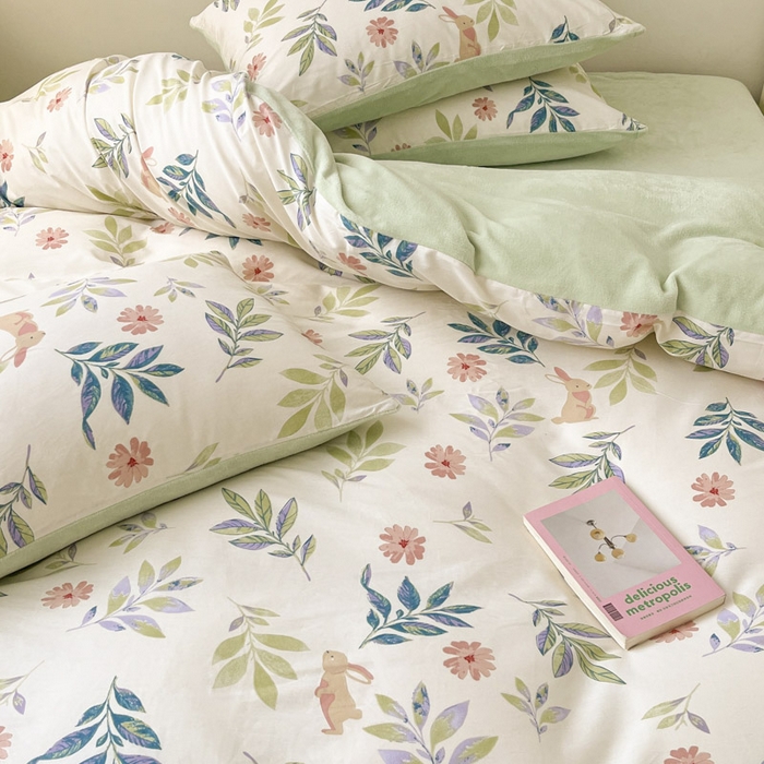 91家纺网 家纺一手货源 找家纺 晨希家居 2025A面40支全棉印花B版高克重牛奶绒棉加绒多规格套件棉加绒-摩伊