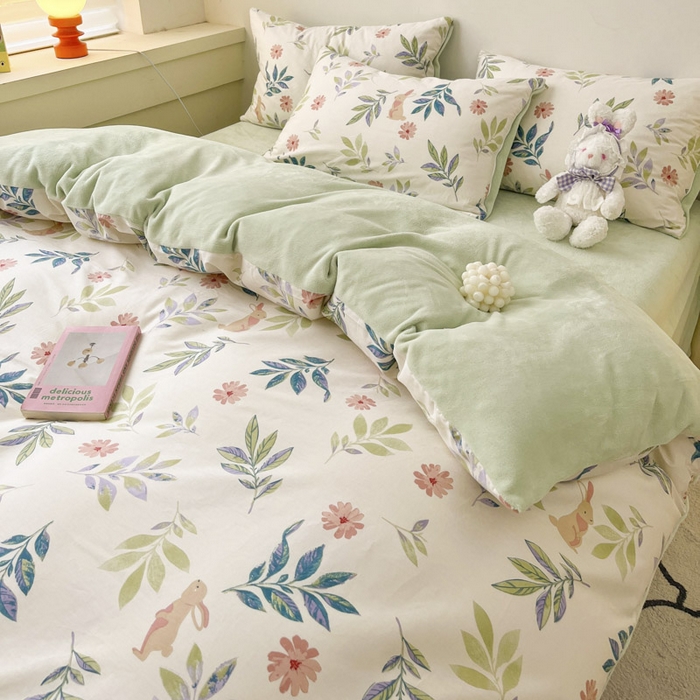 91家纺网 家纺一手货源 找家纺 晨希家居 2025A面40支全棉印花B版高克重牛奶绒棉加绒多规格套件棉加绒-摩伊