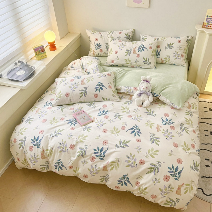 91家纺网 家纺一手货源 找家纺 晨希家居 2025A面40支全棉印花B版高克重牛奶绒棉加绒多规格套件棉加绒-摩伊