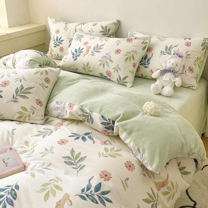 91家纺网 家纺一手货源 找家纺 晨希家居 2025A面40支全棉印花B版高克重牛奶绒棉加绒多规格套件棉加绒-摩伊