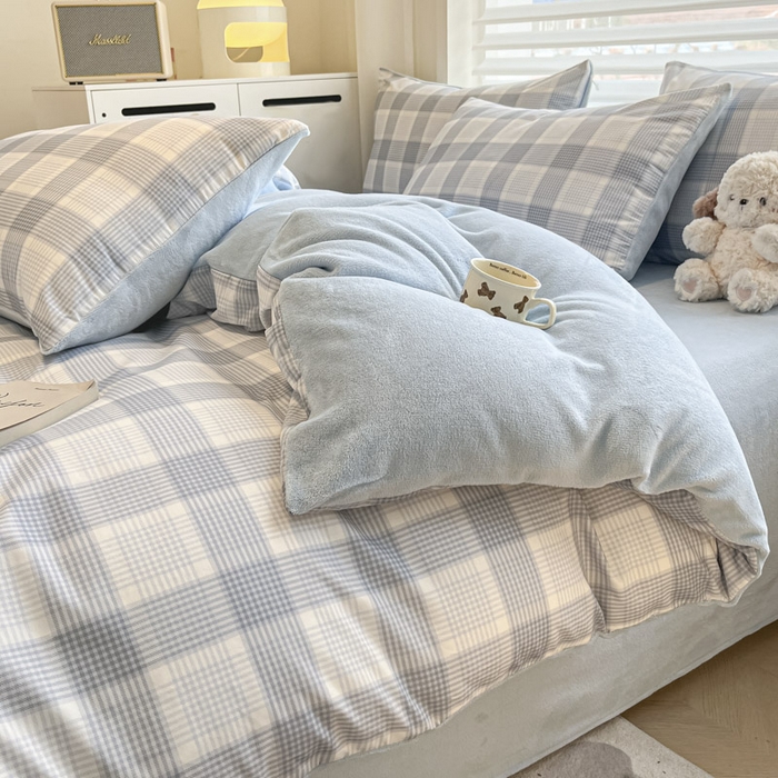 91家纺网 家纺一手货源 找家纺 晨希家居 2025A面40支全棉印花B版高克重牛奶绒棉加绒多规格套件棉加绒-苏格兰