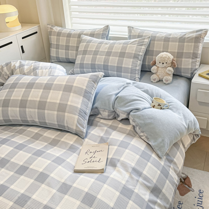 91家纺网 家纺一手货源 找家纺 晨希家居 2025A面40支全棉印花B版高克重牛奶绒棉加绒多规格套件棉加绒-苏格兰