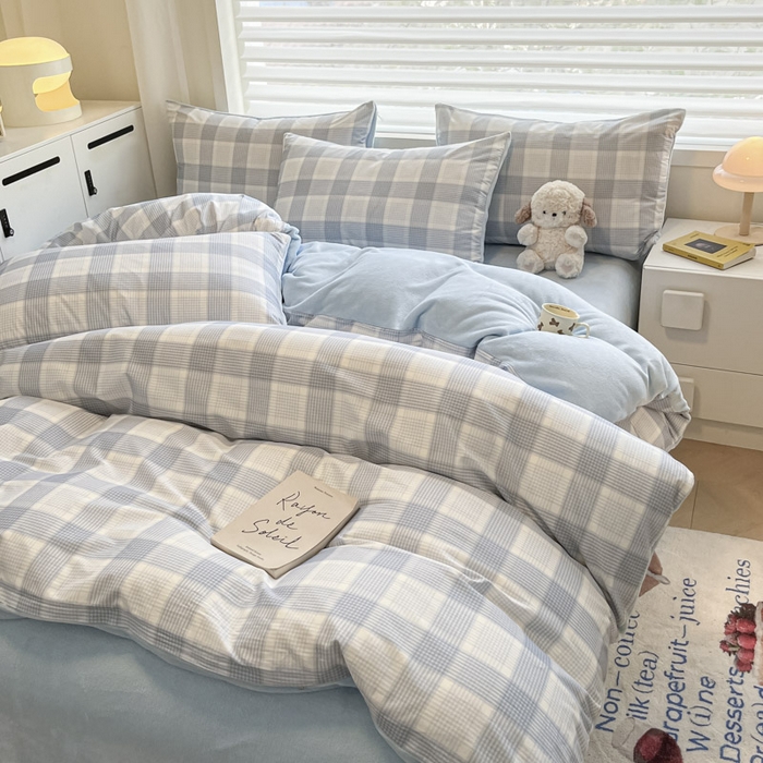 91家纺网 家纺一手货源 找家纺 晨希家居 2025A面40支全棉印花B版高克重牛奶绒棉加绒多规格套件棉加绒-苏格兰