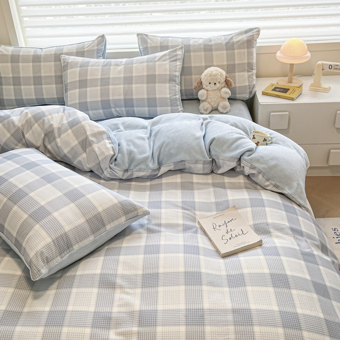 91家纺网 家纺一手货源 找家纺 晨希家居 2025A面40支全棉印花B版高克重牛奶绒棉加绒多规格套件棉加绒-苏格兰