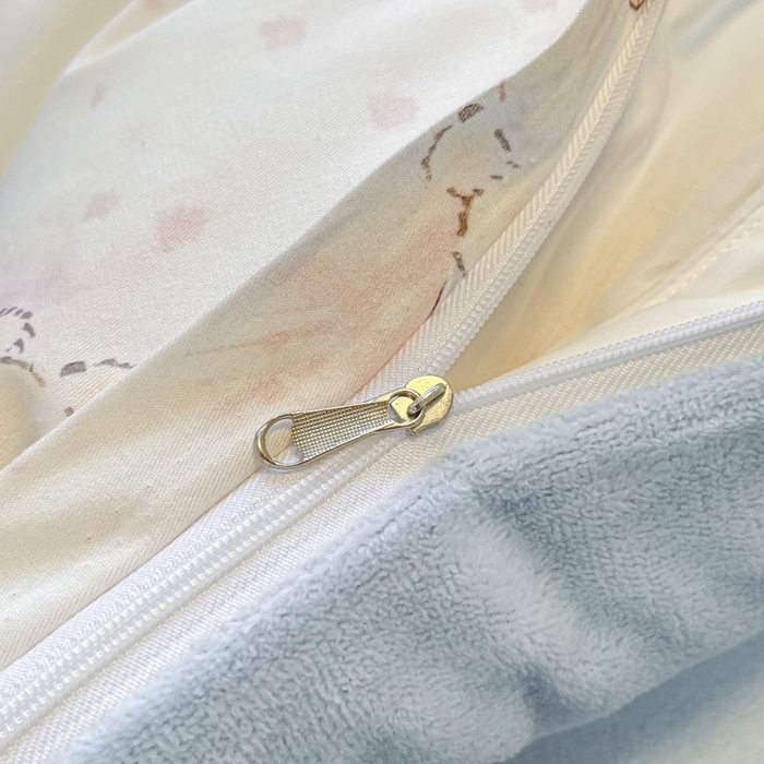 91家纺网 家纺一手货源 找家纺 晨希家居 2025A面40支全棉印花B版高克重牛奶绒棉加绒多规格套件棉加绒-星愿萌犬