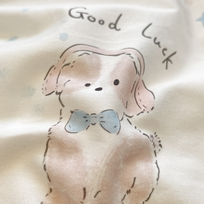 91家纺网 家纺一手货源 找家纺 晨希家居 2025A面40支全棉印花B版高克重牛奶绒棉加绒多规格套件棉加绒-星愿萌犬