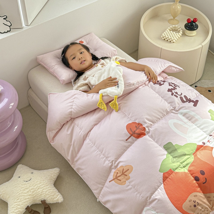91家纺网 家纺一手货源 找家纺 暖羽屋羽绒馆 2025新款羽绒丝被芯春秋羽毛被儿童羽绒被子白鹅绒被芯婴幼儿园1.5米1.2米冬被 好事发生