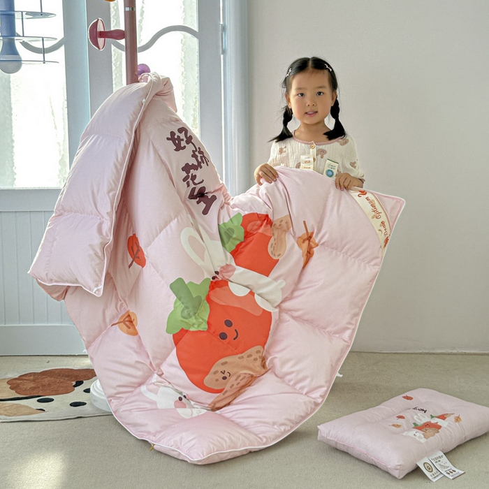 91家纺网 家纺一手货源 找家纺 暖羽屋羽绒馆 2025新款羽绒丝被芯春秋羽毛被儿童羽绒被子白鹅绒被芯婴幼儿园1.5米1.2米冬被 好事发生