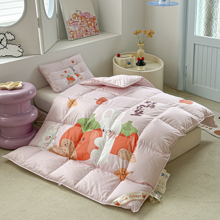 91家纺网 家纺一手货源 找家纺 暖羽屋羽绒馆 2025新款羽绒丝被芯春秋羽毛被儿童羽绒被子白鹅绒被芯婴幼儿园1.5米1.2米冬被 好事发生