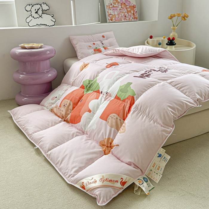 91家纺网 家纺一手货源 找家纺 暖羽屋羽绒馆 2025新款羽绒丝被芯春秋羽毛被儿童羽绒被子白鹅绒被芯婴幼儿园1.5米1.2米冬被 好事发生