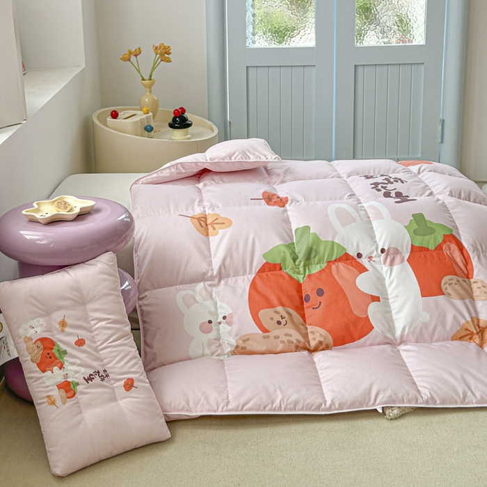 91家纺网 家纺一手货源 找家纺 暖羽屋羽绒馆 2025新款羽绒丝被芯春秋羽毛被儿童羽绒被子白鹅绒被芯婴幼儿园1.5米1.2米冬被 好事发生