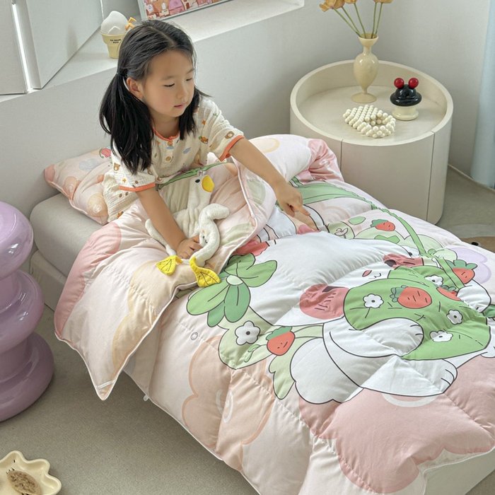 91家纺网 家纺一手货源 找家纺 暖羽屋羽绒馆 2025新款羽绒丝被芯春秋羽毛被儿童羽绒被子白鹅绒被芯婴幼儿园1.5米1.2米冬被 花和伞