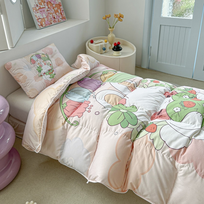 91家纺网 家纺一手货源 找家纺 暖羽屋羽绒馆 2025新款羽绒丝被芯春秋羽毛被儿童羽绒被子白鹅绒被芯婴幼儿园1.5米1.2米冬被 花和伞