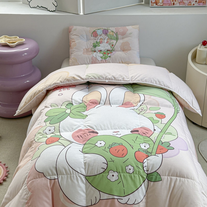 91家纺网 家纺一手货源 找家纺 暖羽屋羽绒馆 2025新款羽绒丝被芯春秋羽毛被儿童羽绒被子白鹅绒被芯婴幼儿园1.5米1.2米冬被 花和伞