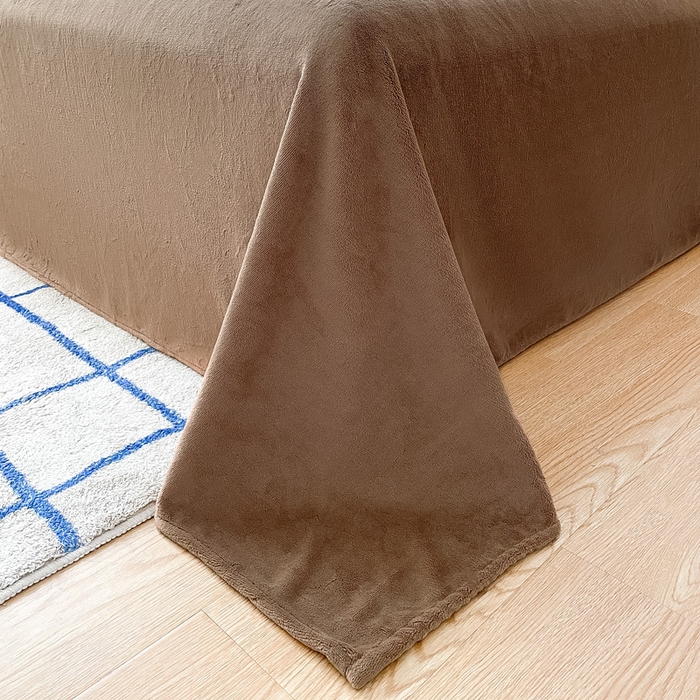 91家纺网 家纺一手货源 找家纺 雅居纺家纺 2025新款高克重牛奶绒印花单被套 咖色竖条