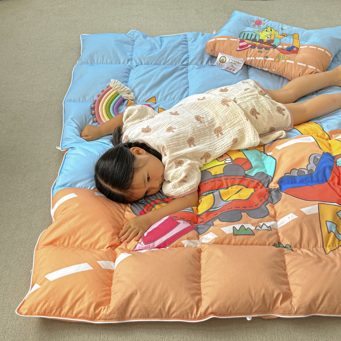 91家纺网 家纺一手货源 找家纺 暖羽屋羽绒馆 2025新款羽绒丝被芯春秋羽毛被儿童羽绒被子白鹅绒被芯婴幼儿园1.5米1.2米冬被 恐龙挖掘机