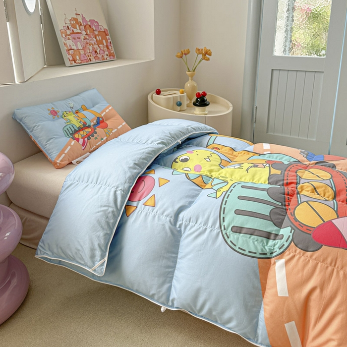 91家纺网 家纺一手货源 找家纺 暖羽屋羽绒馆 2025新款羽绒丝被芯春秋羽毛被儿童羽绒被子白鹅绒被芯婴幼儿园1.5米1.2米冬被 恐龙挖掘机