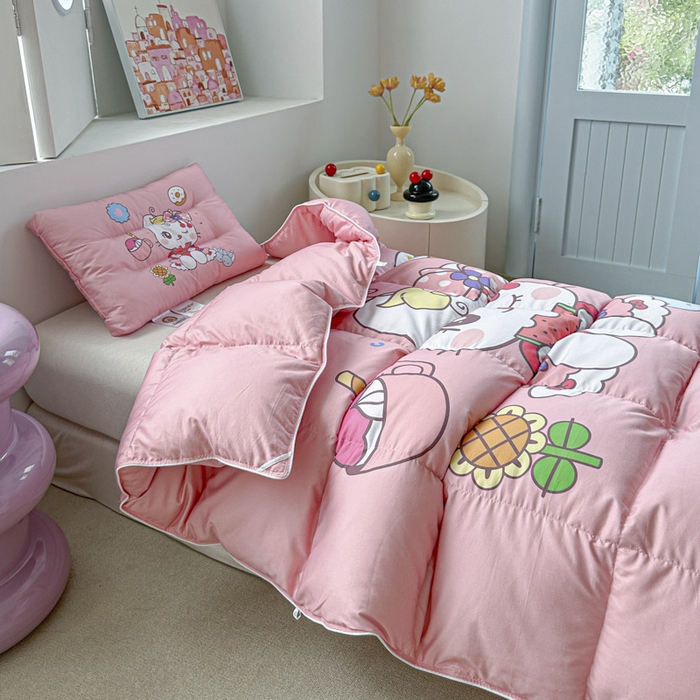 91家纺网 家纺一手货源 找家纺 暖羽屋羽绒馆 2025新款羽绒丝被芯春秋羽毛被儿童羽绒被子白鹅绒被芯婴幼儿园1.5米1.2米冬被 美食猫咪