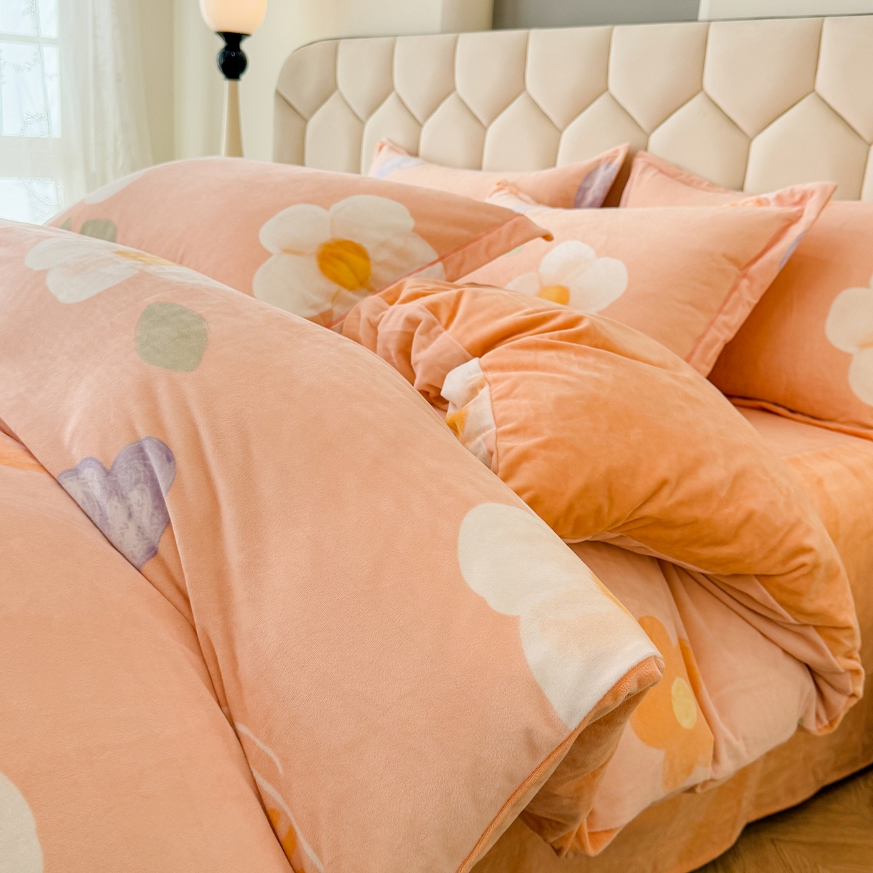 喜四方 2025新款超细旦婴儿宝宝绒印花四件套 初心-桔