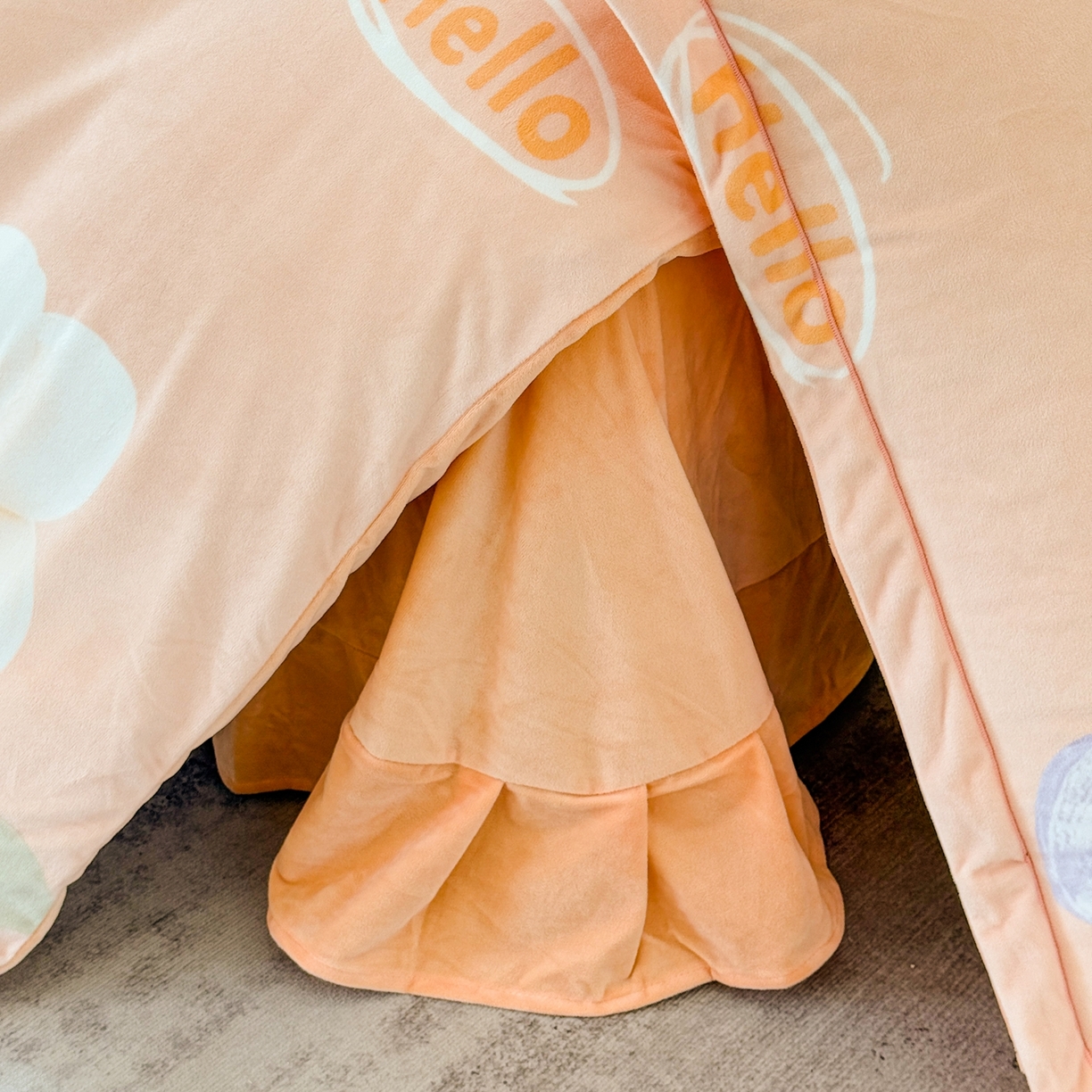 91家纺网 家纺一手货源 找家纺 喜四方 2025新款超细旦婴儿宝宝绒印花四件套 初心-桔