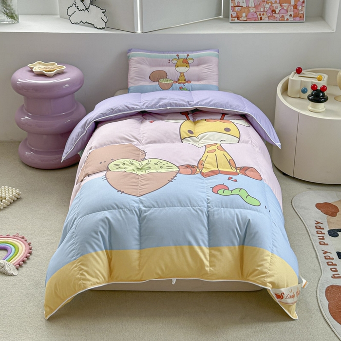 91家纺网 家纺一手货源 找家纺 暖羽屋羽绒馆 2025新款羽绒丝被芯春秋羽毛被儿童羽绒被子白鹅绒被芯婴幼儿园1.5米1.2米冬被 水果鹿鹿