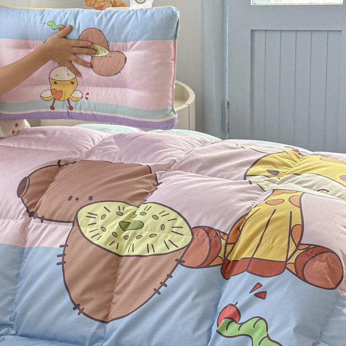 91家纺网 家纺一手货源 找家纺 暖羽屋羽绒馆 2025新款羽绒丝被芯春秋羽毛被儿童羽绒被子白鹅绒被芯婴幼儿园1.5米1.2米冬被 水果鹿鹿