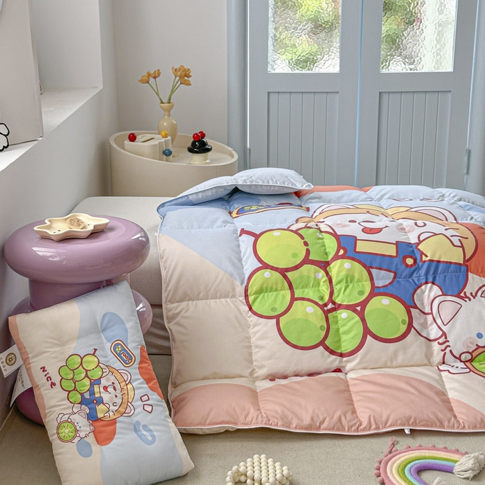 91家纺网 家纺一手货源 找家纺 暖羽屋羽绒馆 2025新款羽绒丝被芯春秋羽毛被儿童羽绒被子白鹅绒被芯婴幼儿园1.5米1.2米冬被 甜香1