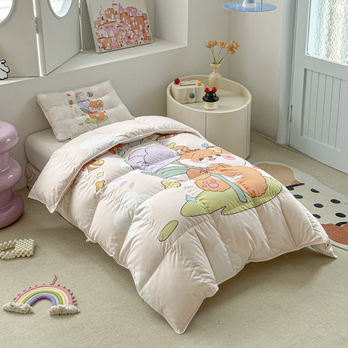 91家纺网 家纺一手货源 找家纺 暖羽屋羽绒馆 2025新款羽绒丝被芯春秋羽毛被儿童羽绒被子白鹅绒被芯婴幼儿园1.5米1.2米冬被 小柴乐乐