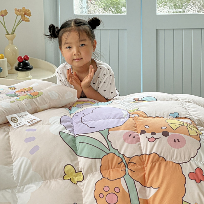 91家纺网 家纺一手货源 找家纺 暖羽屋羽绒馆 2025新款羽绒丝被芯春秋羽毛被儿童羽绒被子白鹅绒被芯婴幼儿园1.5米1.2米冬被 小柴乐乐
