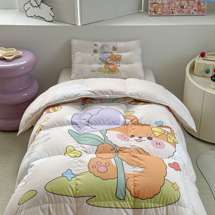 91家纺网 家纺一手货源 找家纺 暖羽屋羽绒馆 2025新款羽绒丝被芯春秋羽毛被儿童羽绒被子白鹅绒被芯婴幼儿园1.5米1.2米冬被 小柴乐乐