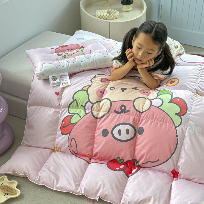 91家纺网 家纺一手货源 找家纺 暖羽屋羽绒馆 2025新款羽绒丝被芯春秋羽毛被儿童羽绒被子白鹅绒被芯婴幼儿园1.5米1.2米冬被 猪猪熊