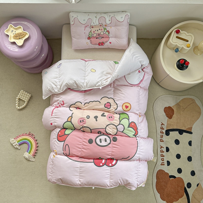 91家纺网 家纺一手货源 找家纺 暖羽屋羽绒馆 2025新款羽绒丝被芯春秋羽毛被儿童羽绒被子白鹅绒被芯婴幼儿园1.5米1.2米冬被 猪猪熊