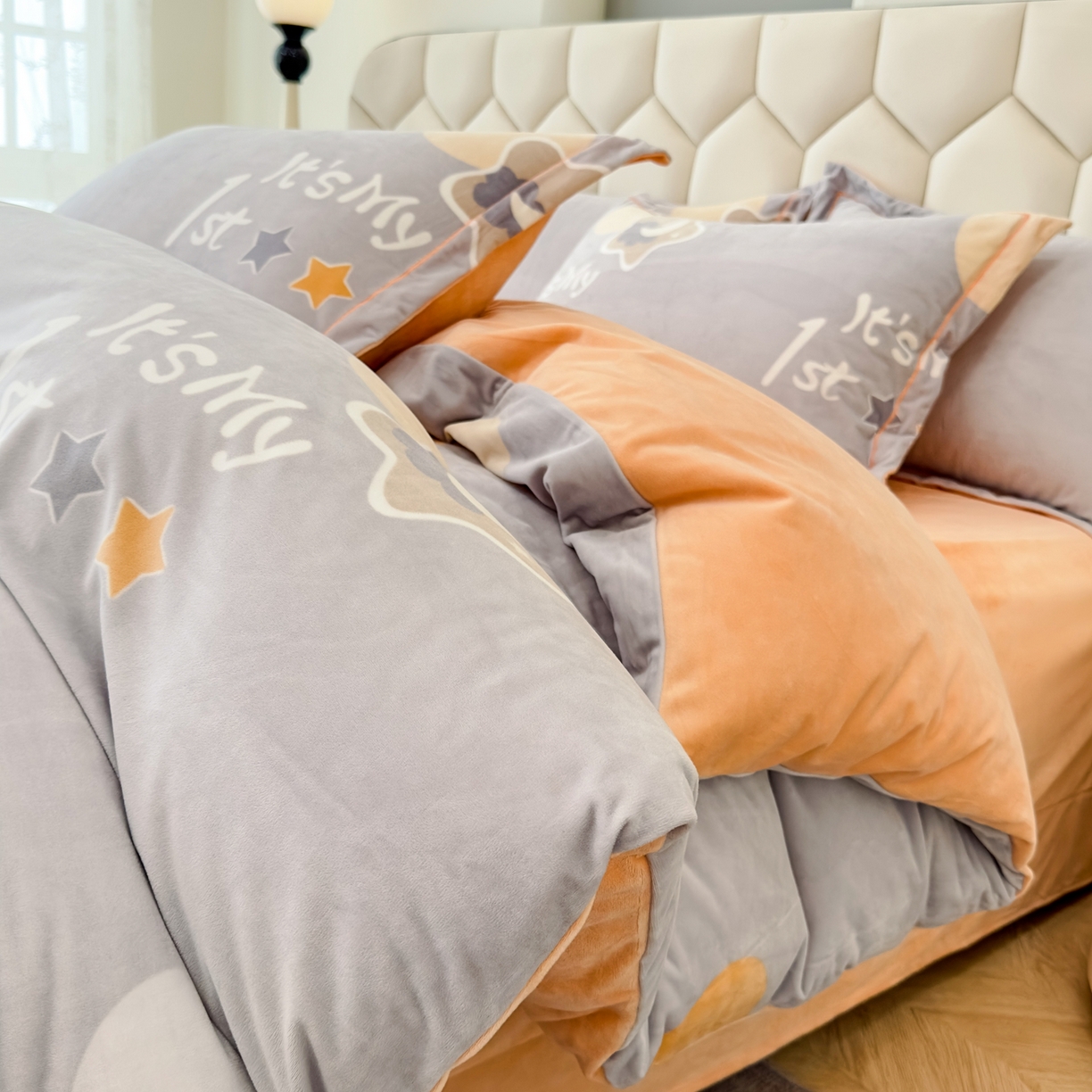 91家纺网 家纺一手货源 找家纺 （总）喜四方 2025新款超细旦婴儿宝宝绒印花四件套