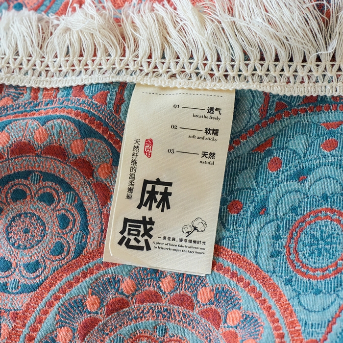 91家纺网 家纺一手货源 找家纺 春皖家纺 2025新款棉麻大提花三层纱多功能盖毯毯子 归客