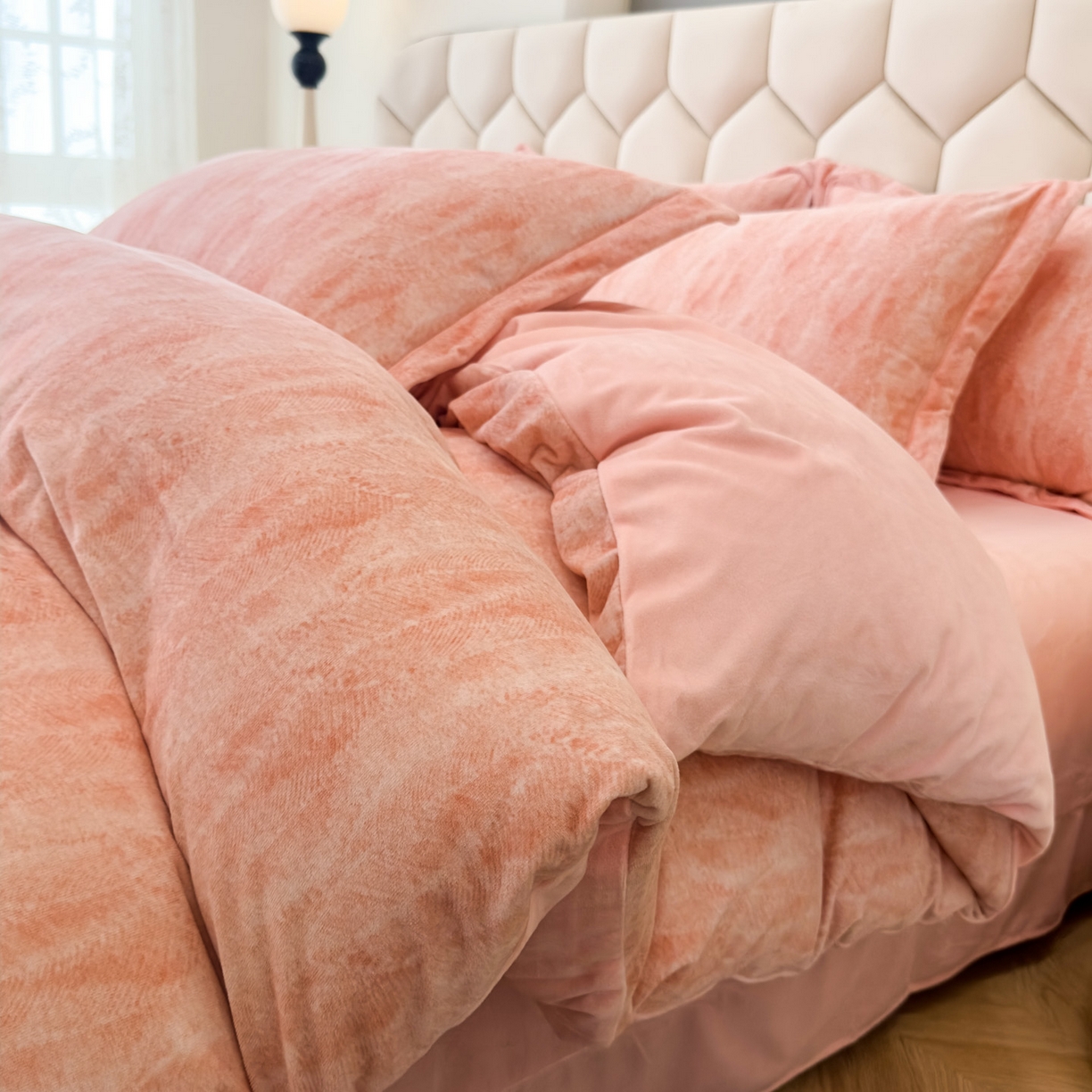 喜四方 2025新款超细旦婴儿宝宝绒印花四件套 德芙-粉