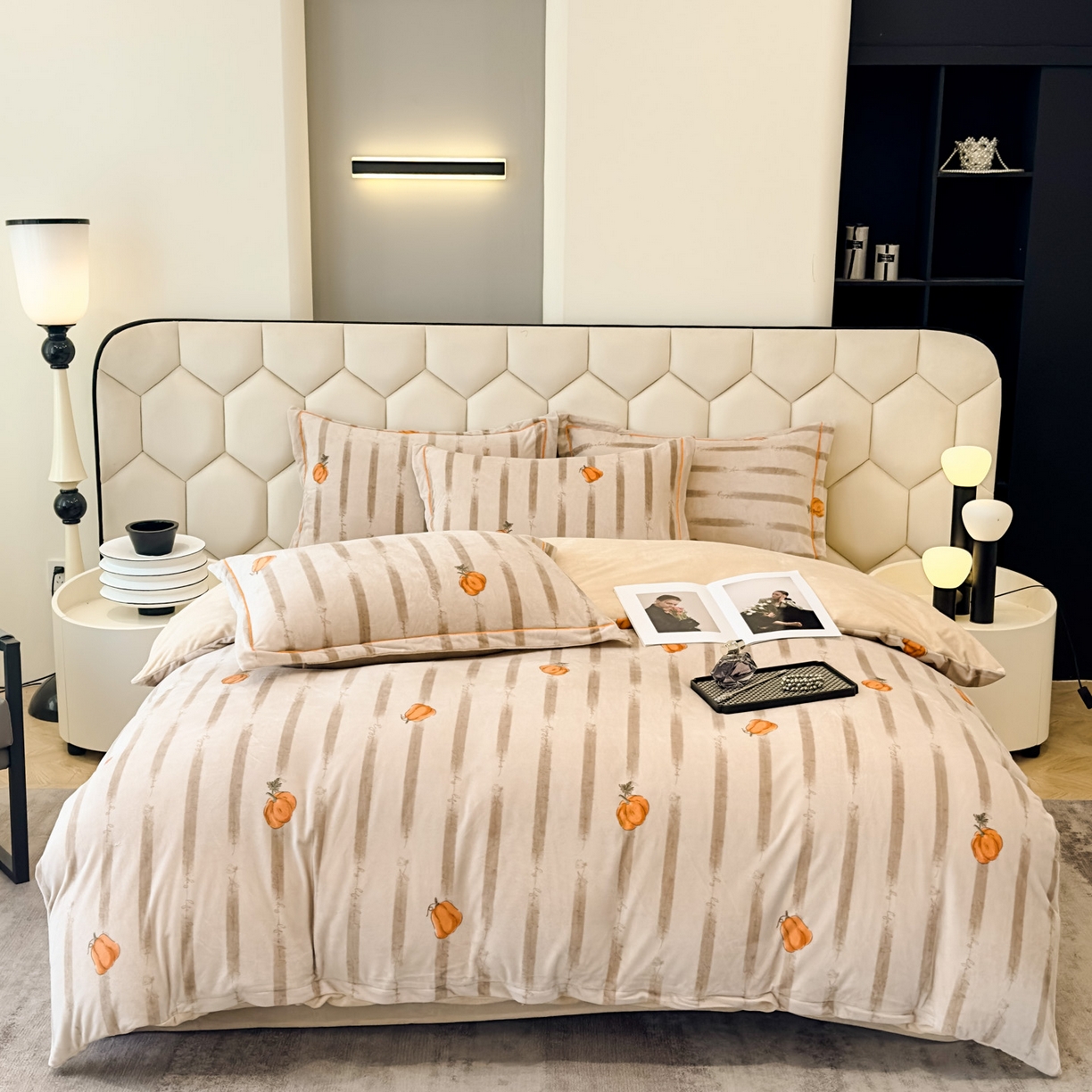 91家纺网 家纺一手货源 找家纺 喜四方 2025新款超细旦婴儿宝宝绒印花四件套 番禧