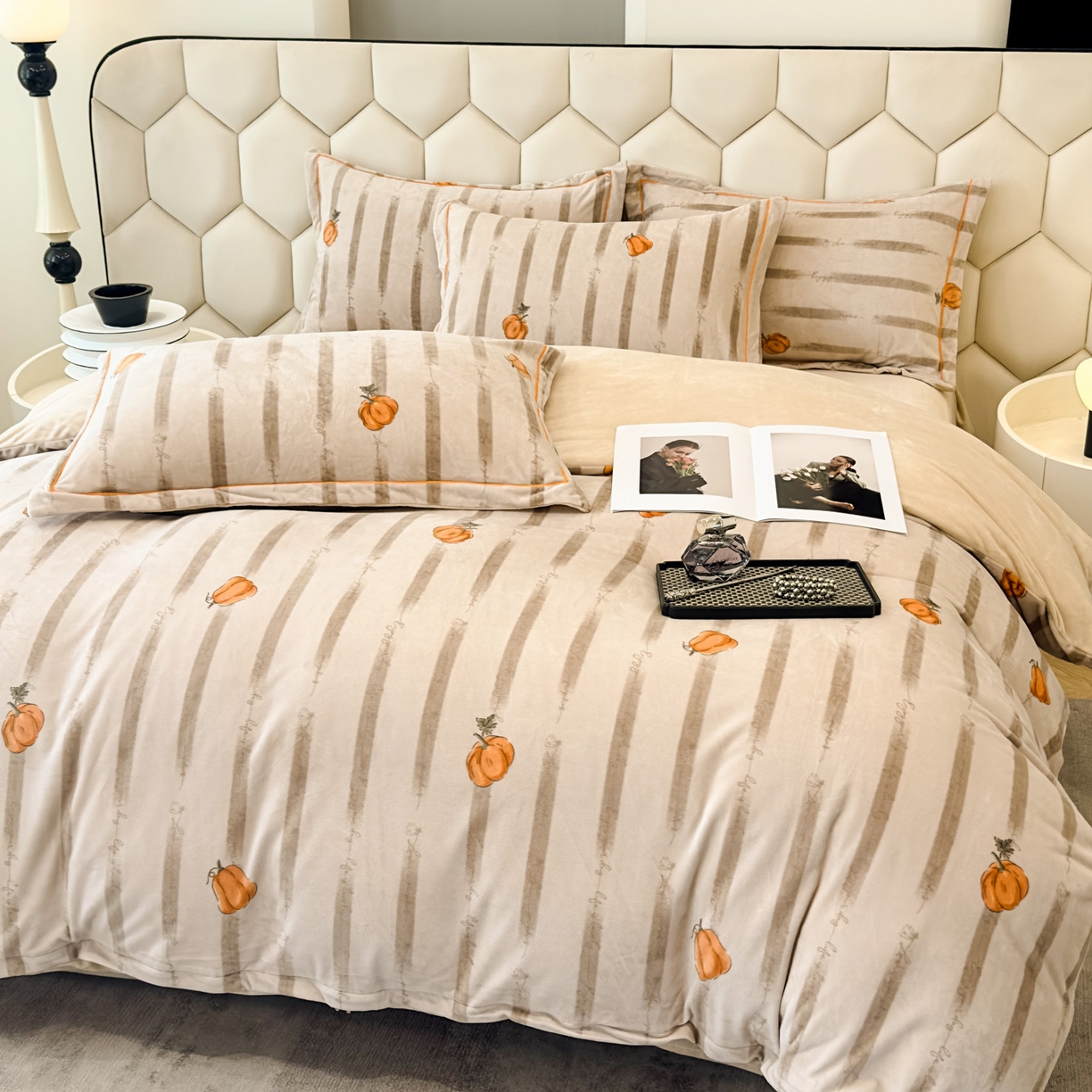 91家纺网 家纺一手货源 找家纺 喜四方 2025新款超细旦婴儿宝宝绒印花四件套 番禧