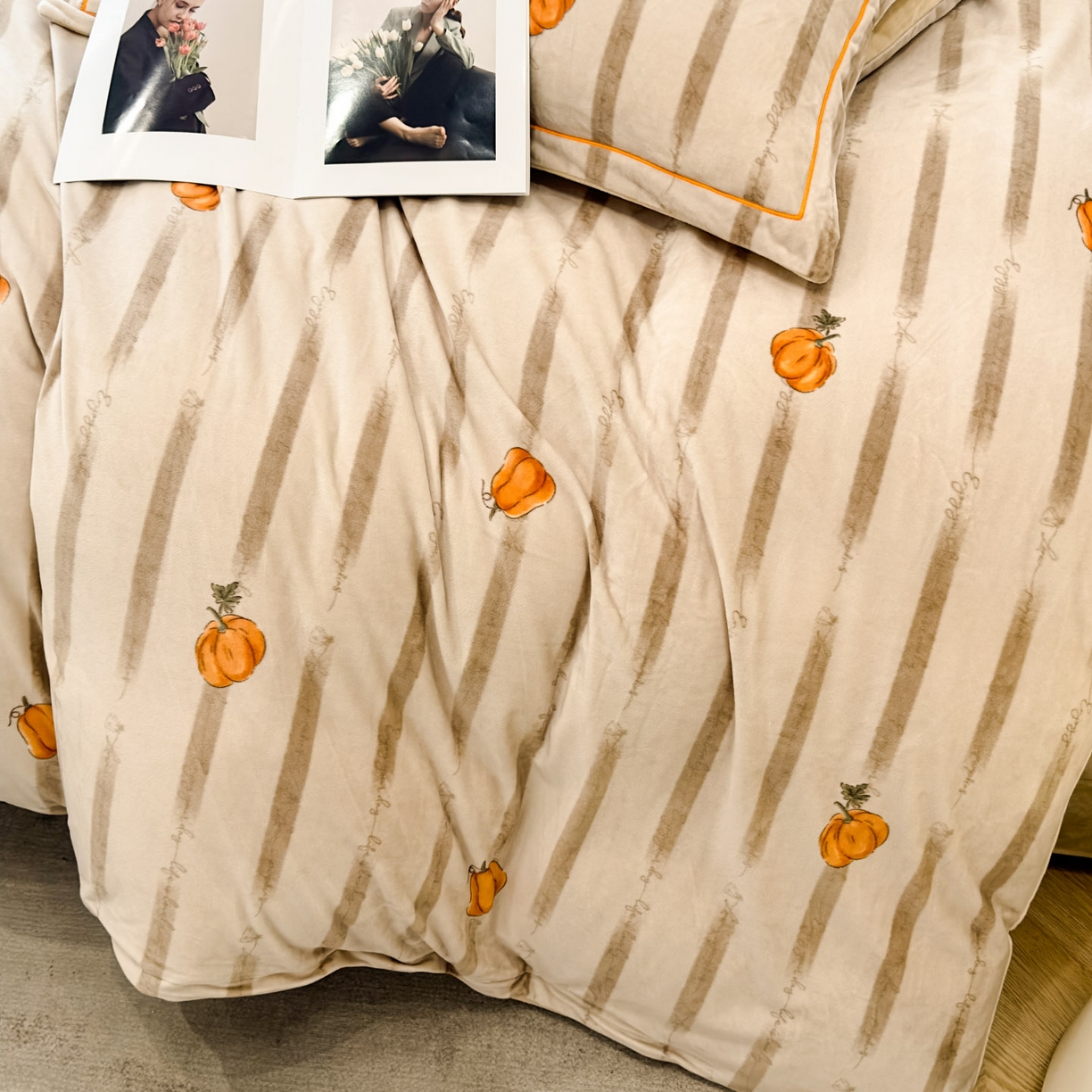 91家纺网 家纺一手货源 找家纺 喜四方 2025新款超细旦婴儿宝宝绒印花四件套 番禧