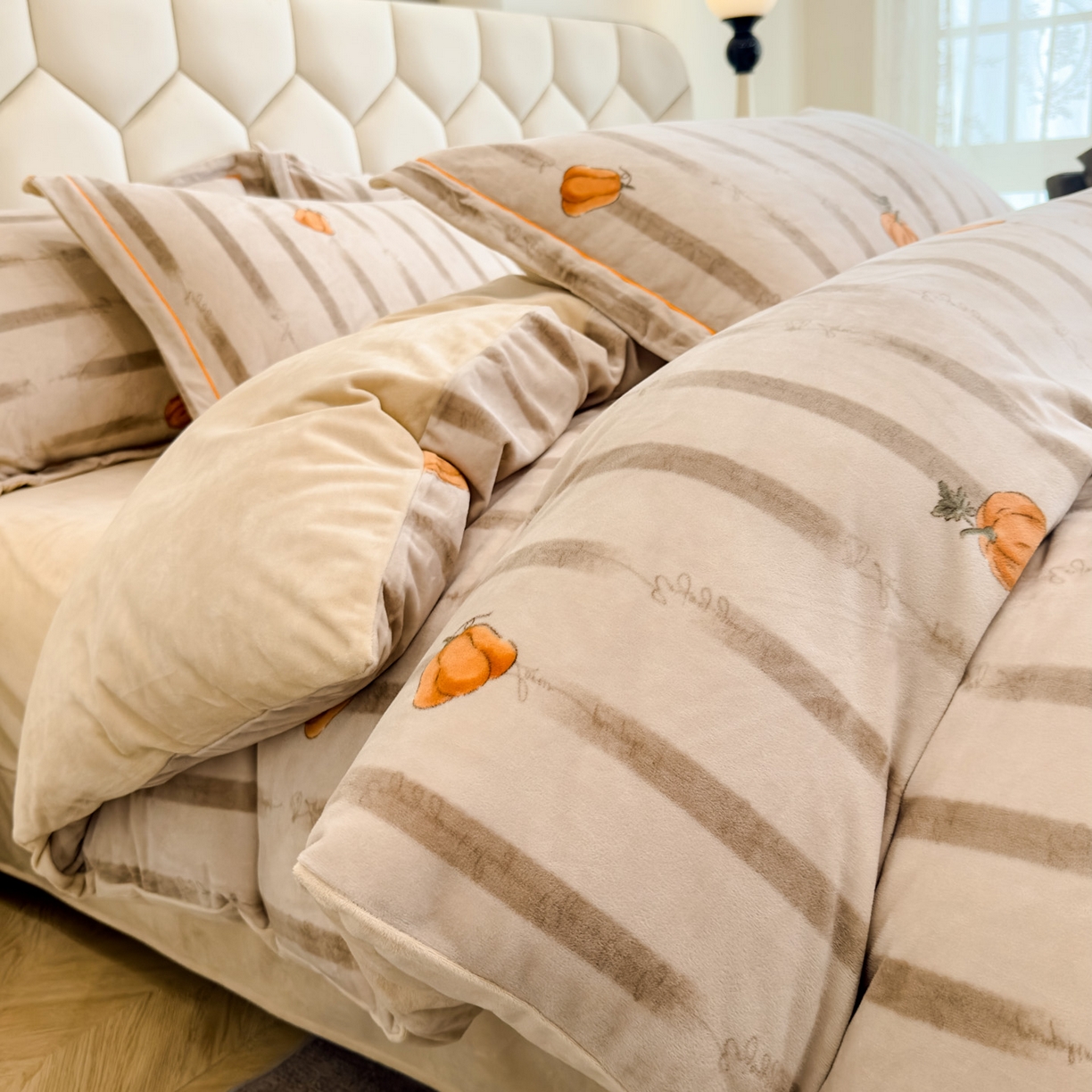 91家纺网 家纺一手货源 找家纺 喜四方 2025新款超细旦婴儿宝宝绒印花四件套 番禧