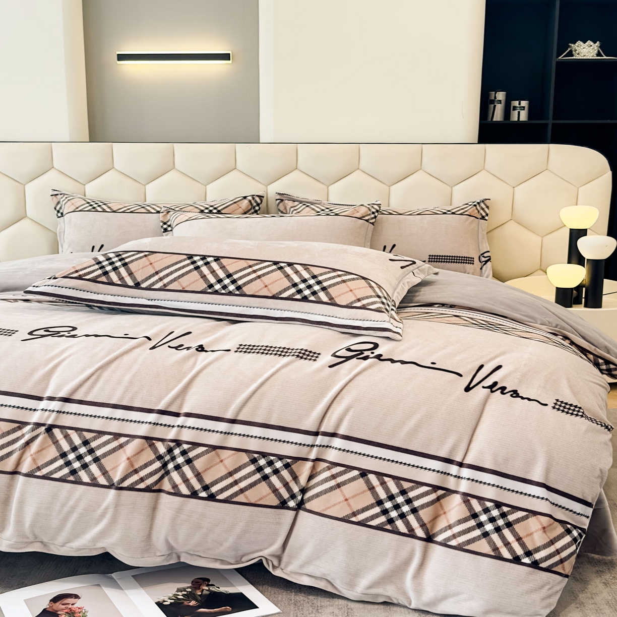 91家纺网 家纺一手货源 找家纺 喜四方 2025新款超细旦婴儿宝宝绒印花四件套 罗拉