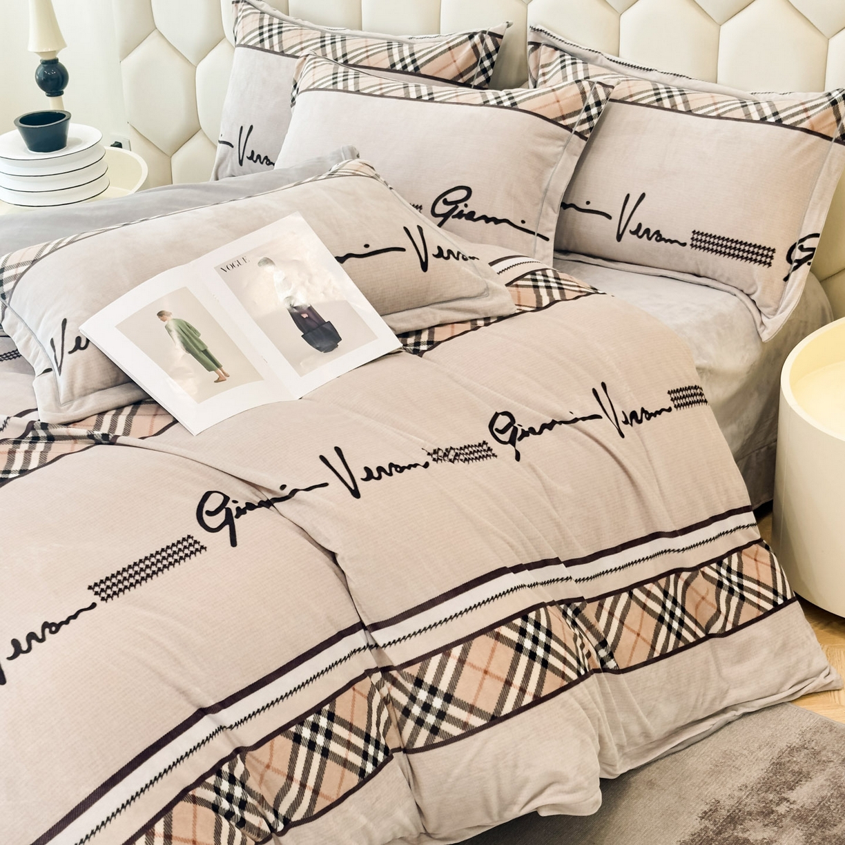 91家纺网 家纺一手货源 找家纺 喜四方 2025新款超细旦婴儿宝宝绒印花四件套 罗拉