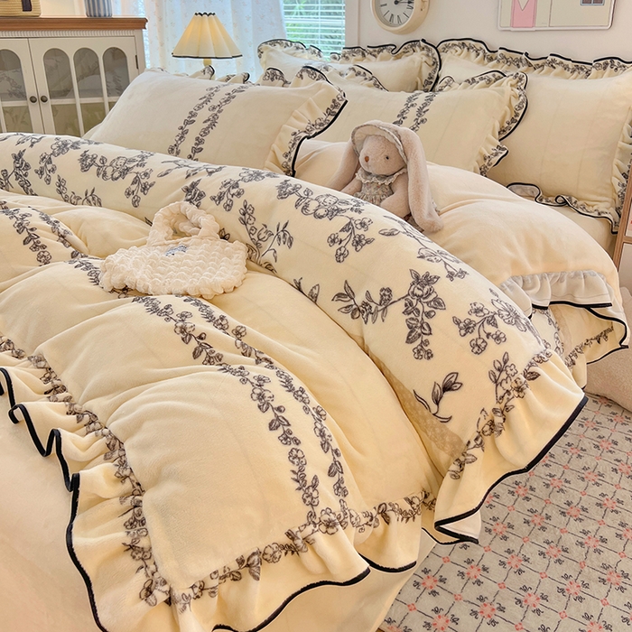 91家纺网 家纺一手货源 找家纺 （总）HL原创 2021新款13372全棉韩版花卉四件套