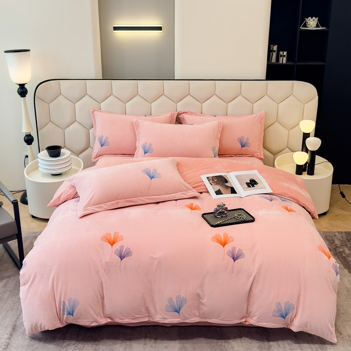 91家纺网 家纺一手货源 找家纺 喜四方 2025新款超细旦婴儿宝宝绒印花四件套 森沐