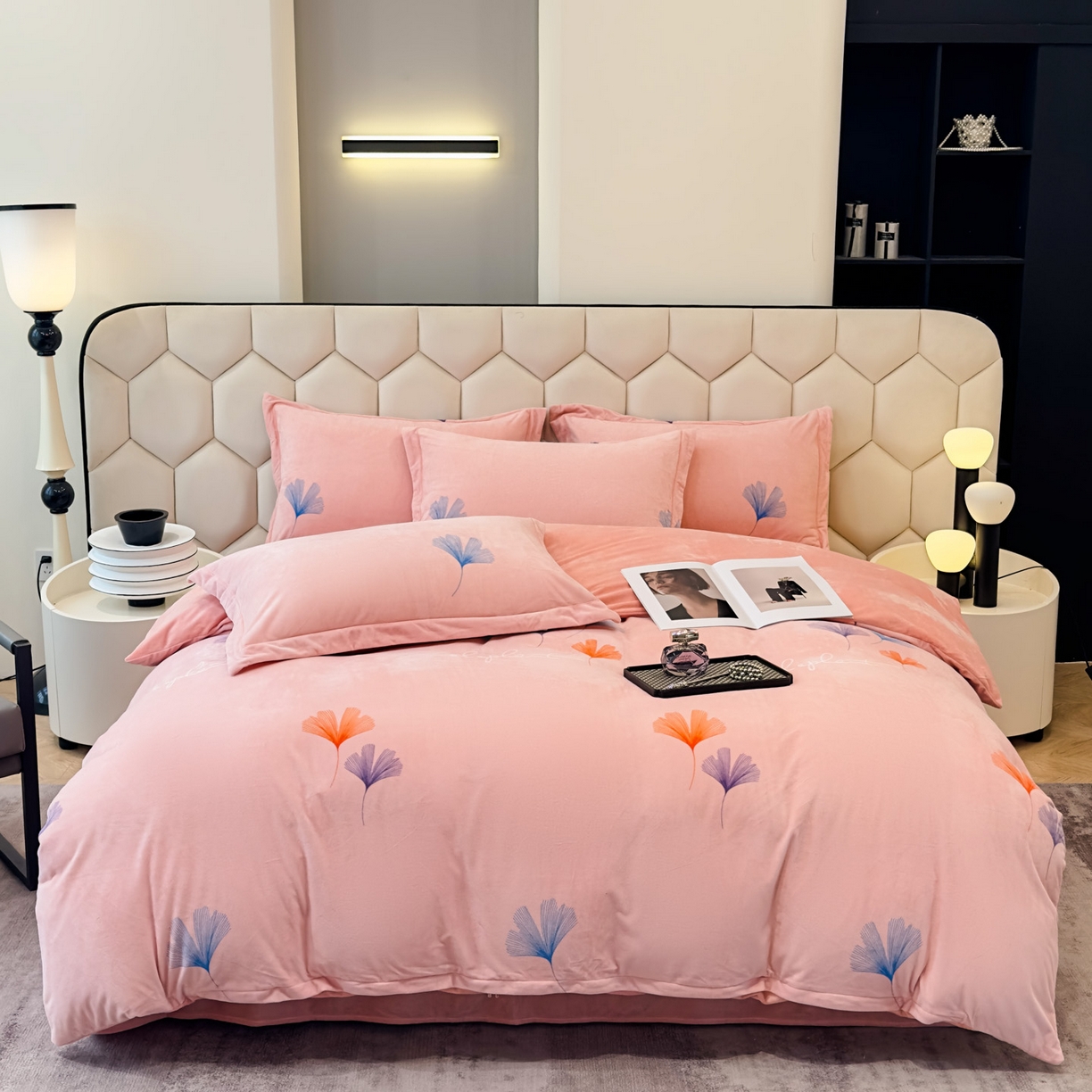 91家纺网 家纺一手货源 找家纺 喜四方 2025新款超细旦婴儿宝宝绒印花四件套 森沐