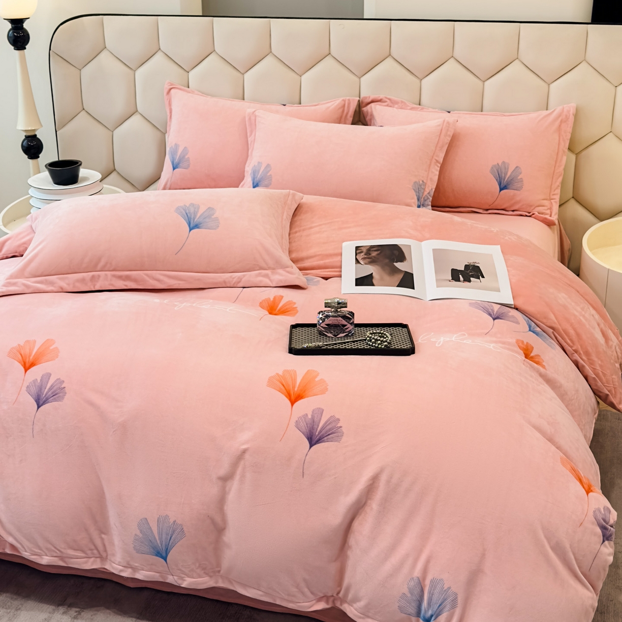 91家纺网 家纺一手货源 找家纺 喜四方 2025新款超细旦婴儿宝宝绒印花四件套 森沐