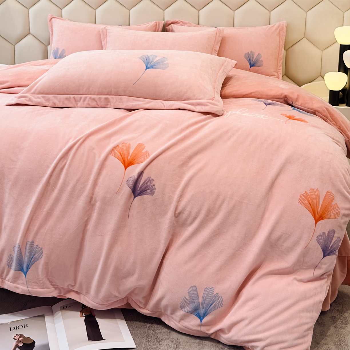 91家纺网 家纺一手货源 找家纺 喜四方 2025新款超细旦婴儿宝宝绒印花四件套 森沐