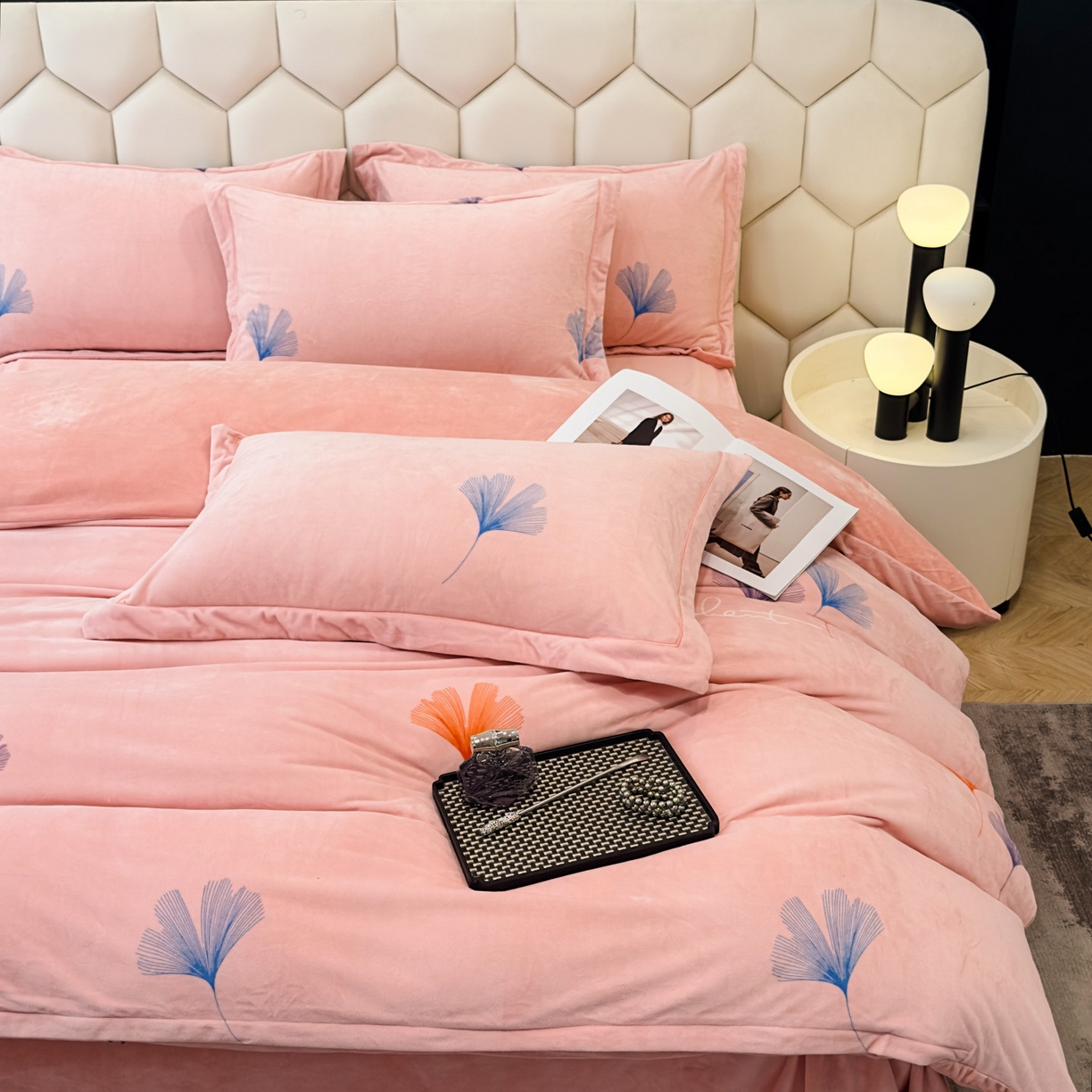 91家纺网 家纺一手货源 找家纺 喜四方 2025新款超细旦婴儿宝宝绒印花四件套 森沐