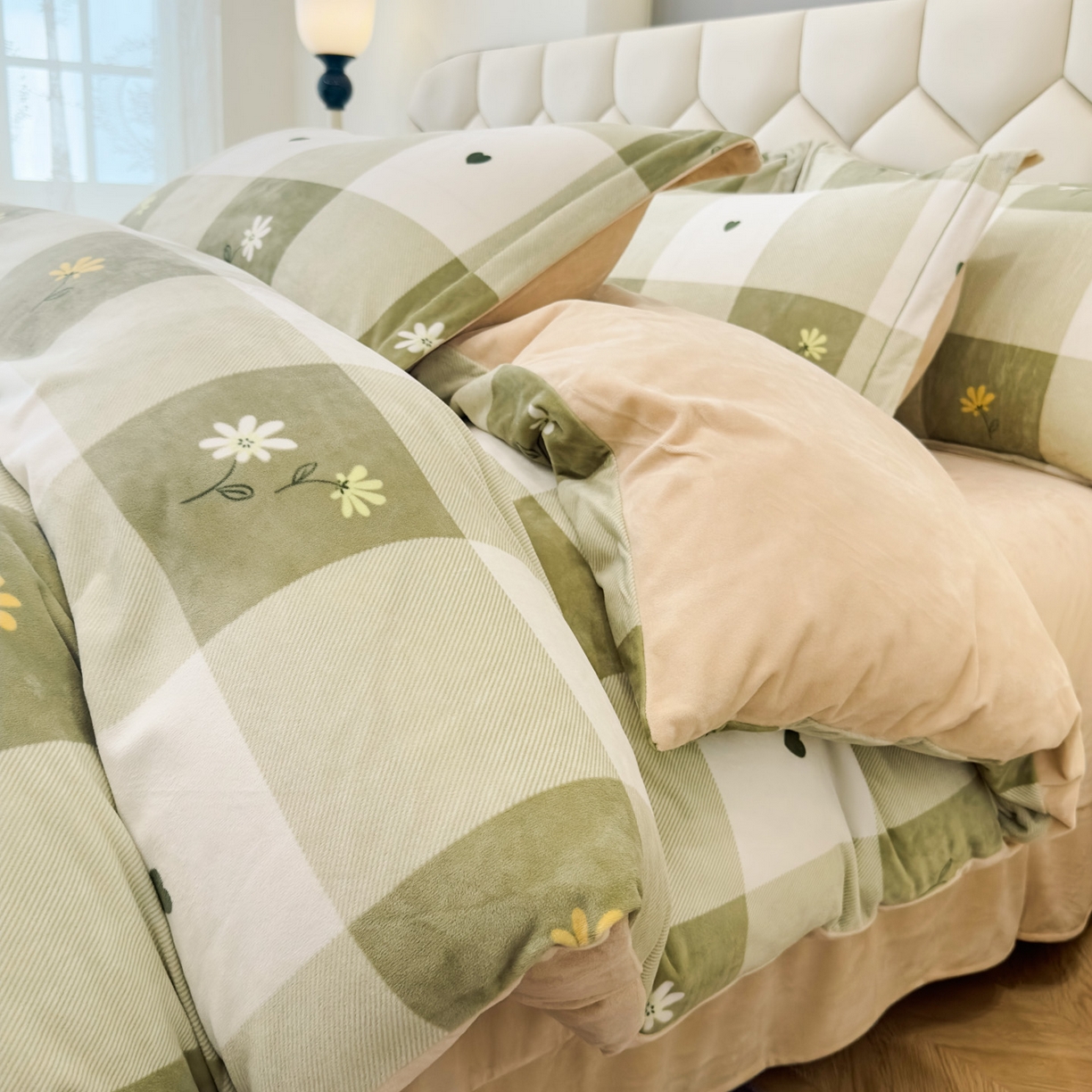 喜四方 2025新款超细旦婴儿宝宝绒印花四件套 盛夏晚晴-绿