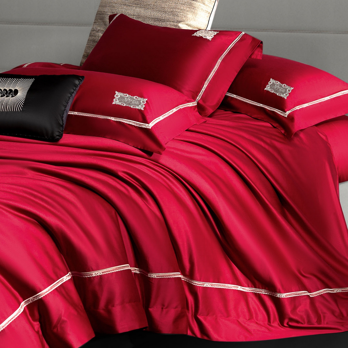 （总）玖玖爱家纺 2025新款180支植物甑棉罗卡芙刺绣系列四件套